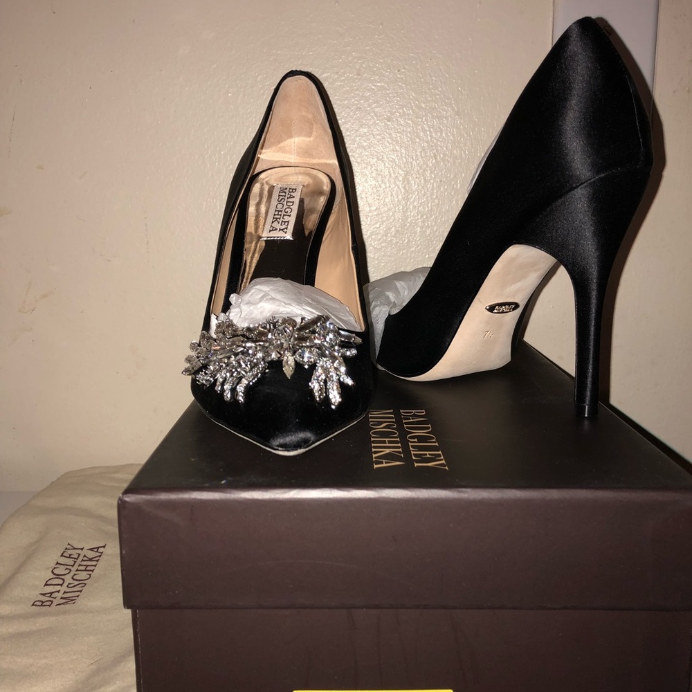 COPY - Satin Rhinestone Pumps - Picture 2 of 4
